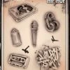 ProAiir Wiser's Hip Hop AirBrush Tattoo Pro Stencil Wiser's Tattoo Pro Stencils