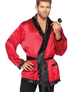 Leg Avenue Smoking Jacket The Bachelor Hugh Hefner Play Boy Men's Costumes