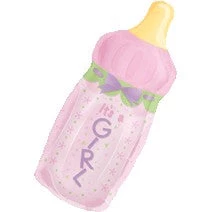 SKS Girl Baby Bottle SuperShape Foil Balloon 31"