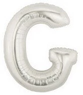 SKS Letter Balloons - Silver 36" 10 SKS Letter Balloons - Silver 36"