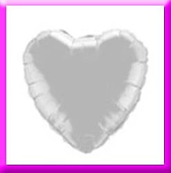 SKS 18" Silver Heart Foil Balloon