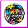 SKS 18in Birthday Brilliant Stars Black Balloon