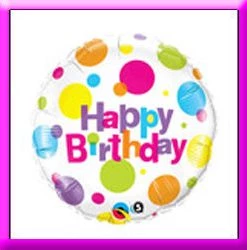 SKS 18in Birthday Big Polka Dots Balloon