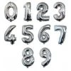 SKS Letters/Numbers Number Balloons - Silver 34"