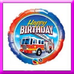 SKS 18" Birthday Fire Truck Balloon