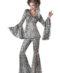 California Costumes Women's Foxy Lady Disco Costume Large White,Black