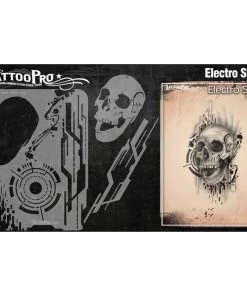 ProAiir Wiser's Tattoo Pro Stencils Wiser'a Electro Skull Tattoo Pro Stencil 2