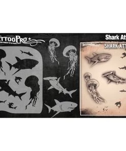 ProAiir Wiser's Shark Attack AirBrush Tattoo Pro Stencil Wiser's Tattoo Pro Stencils