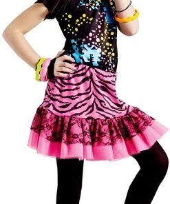 Dotsy's Entertainment Co. Girl's 80's Pop Party Halloween Costume Kids Large