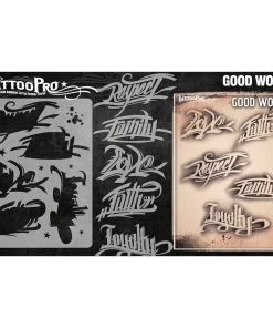 ProAiir Wiser's Good Words AirBrush Tattoo Pro Stencil