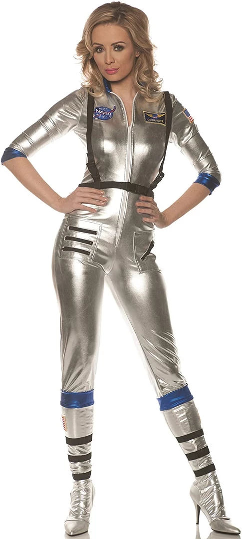 Dotsy's Entertainment Co. Orbit Sexy Outer Space Woman Costume Astronaut Silver Bodysuit Size SMall 3 Dotsy's Entertainment Co. Orbit Sexy Outer Space Woman Costume Astronaut Silver Bodysuit Size SMall