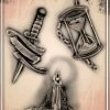 ProAiir Wiser's Hourglass & Dagger Tattoo Pro Stencil 2 Wiser's Tattoo Pro Stencils