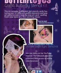 Dotsy's Entertainment Co. Ultimate Graffiti Eyes Stencil - Butterfly Eyes Stencil Kit Léa Selley’s Graffiti Eyes Stencils - BOGO SALE