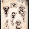 ProAiir Wiser's Pin Up Airbrush Tattoo Pro Stencil