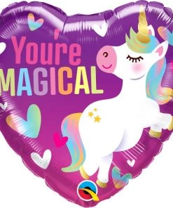 Qualatex The Valentine's Day Collection Pioneer Balloon Co UNICORN YOU'RE MAGICAL 18" Heart Balloon