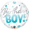 Qualatex BIRTHDAY BOY BLUE DOTS 18" ROUND FOIL BALLOON