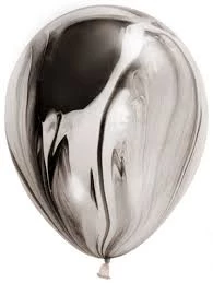 SKS Black / White Agate 11" Latex Balloon