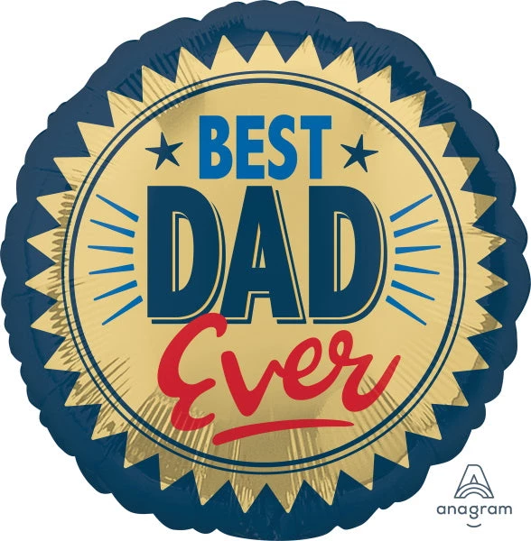 SKS BEST DAD EVER STAMP 18" Foil Balloon Father's Day 3 SKS BEST DAD EVER STAMP 18" Foil Balloon Father's Day