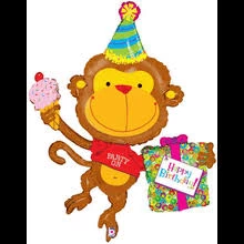 SKS 49" Birthday Monkey SuperShape Balloon