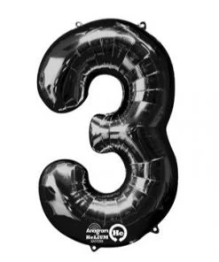 Anagram Number Balloons - Black 34