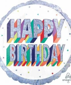Large Shape Anagram Balloons Happy Birthday Jumbo 36" Foil Balloon Holographic