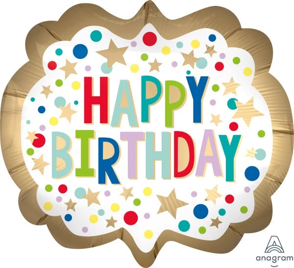 Anagram Balloons GOLD Happy Birthday Foil Balloon Jumbo 25" 3 Anagram Balloons GOLD Happy Birthday Foil Balloon Jumbo 25"