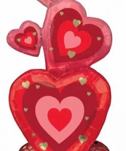 Anagram Balloons STACKING HEARTS Airfilled Balloon 55" AIRLOONZ The Valentine's Day Collection