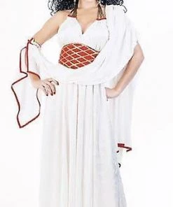 Dotsy's Entertainment Co. Paper Magic Women's Hera Greek Roman Halloween Costume, White Toga, Adult Plus X-Large