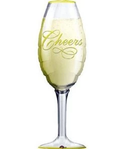 SKS 38in Champagne Glass SuperShape Balloon New Year's Eve