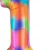 SKS Number 1 Rainbow Splash Foil Balloon