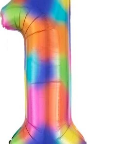 SKS Number 1 Rainbow Splash Foil Balloon
