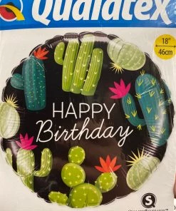 SKS 18” Happy Birthday Cactus Balloon