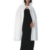 Dotsy's Entertainment Co. Women's Costumes Rubies 45 Inch White Hooded Cape Standard Adult Halloween Costume