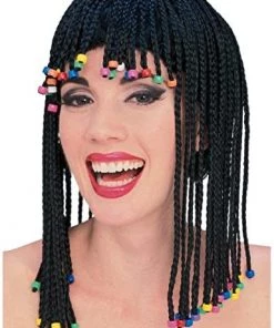 Dotsy's Entertainment Co. Rubies Costume Caribbean Cornrow Hair Black Beaded