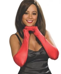 Rubies Red Sexy Long Gloves The Roaring 20's Collection