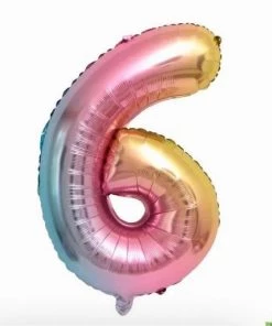 Dotsy's Entertainment Co. Copy Trico Balloons NUMBER #6 RAINBOW 34" FOIL Letters/Numbers