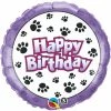Dotsy's Entertainment Co. Happy Birthday Paw Prints 18 Inch Round Foil Balloon