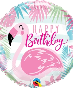 SKS Pink Flamingo Birthday Foil Balloon 18"