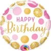 Dotsy's Entertainment Co. 18" BIRTHDAY PINK & GOLD DOTS Balloon