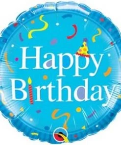 Dotsy's Entertainment Co. Happy Birthday Blue 18" Foil Balloon
