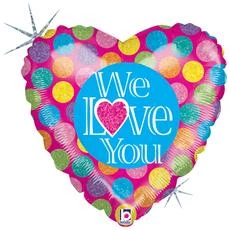 Bettallic The Valentine's Day Collection Betallic Balloons WE LOVE YOU HOLOGRAPHIC 18" HEART SHAPE BALLOON