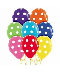 SKS 11" Polka Dot Latex Balloon, Assorted Colours