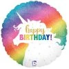 SKS 18” Happy Birthday Glitter Rainbow Unicorn Balloon