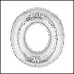 SKS Letters/Numbers Number Balloons - Silver 34"