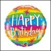 SKS Happy Birthday Rainbow Stripes 18" Foil Balloon