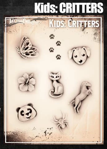 ProAiir Wiser's Kids Critters Tattoo Pro Stencil 3 ProAiir Wiser's Kids Critters Tattoo Pro Stencil