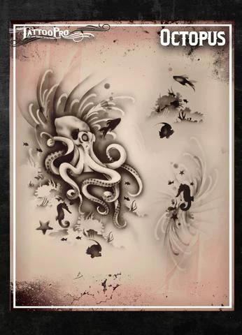 ProAiir Wiser's Octopus Tattoo Pro Stencil 3 ProAiir Wiser's Octopus Tattoo Pro Stencil