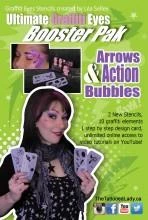 Dotsy's Entertainment Co. Ultimate Graffiti Eyes Stencil - Arrow & Action Bubbles Booster Pack