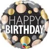 Qualatex BIRTHDAY BIG METALLIC DOTS 18" ROUND FOIL BALLOON