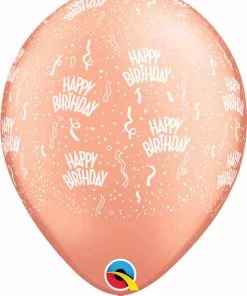 Qualatex BIRTHDAY ARouND 11" ROSE GOLD Latex Balloon